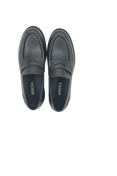 Oneka Shoes Men's Casual Lofer Summer 124025Ydl1345 Black Napa