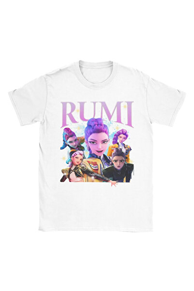 Tarzsokak Beyaz Rumi K-pop Demon Hunters Huntrix 90s Yenilik Tee Ekip Boyun T