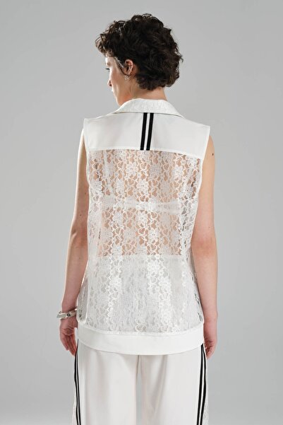 tw3 Women's Lace and Ribbon Detailed Design Vest