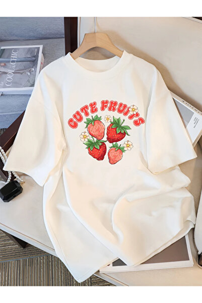 Tarzsokak Imprimeuri cu fructe de căpșuni albe proaspete Tricouri de vară de ...