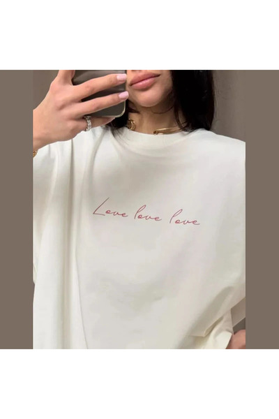 Tarzsokak Tricou alb, elegant, cu imprimeu cu litere, cu decolteu O, cu jumăt...