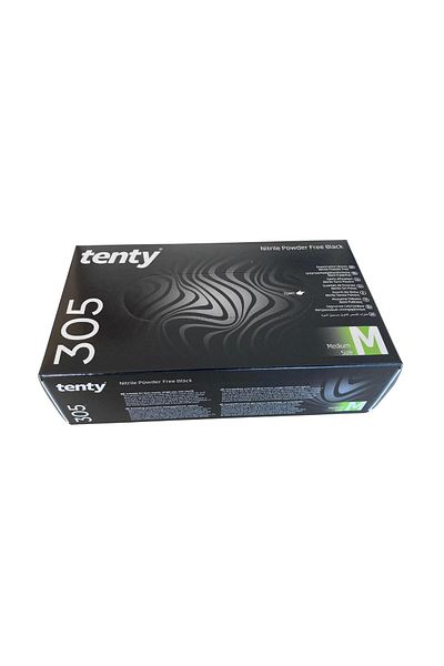 Tenty - Inspection Gloves 305 Nitrile Black Medium 1 Pack of 100