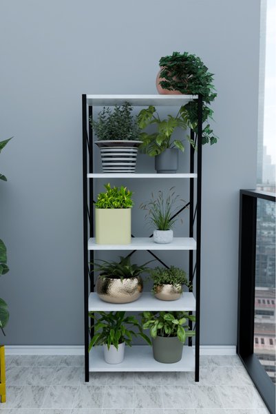 mormanya Arforce Metal Çiçek Rafı Çiçek Dolabı Çiçek Organizer Çiçek Düzenleyici Beyaz