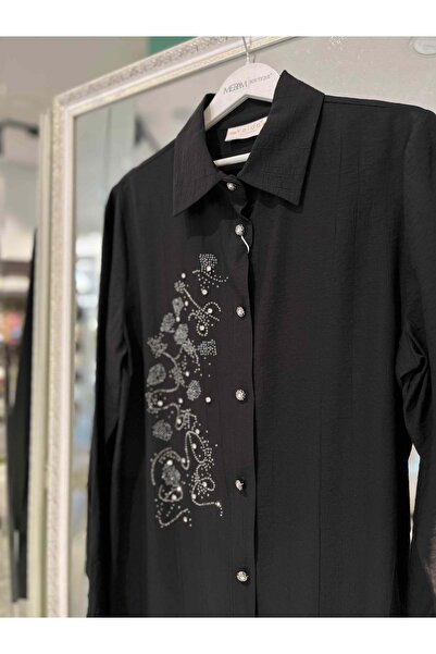 MERAM BUTİK Yelda Strawberry Tunic 1042 - Black - 1