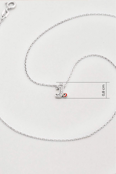 So CHIC... J Harfi 18 Ayar Beyaz Altın Kaplama 45 Cm Gümüş Nazar Kolye