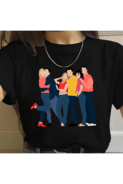 Tarzsokak Emisiunea TV White Friends harajuku Ullzang cu imprimeu de desene a...