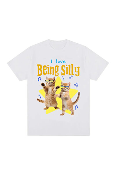 Tarzsokak White Stupid Funny Cat Memes Tops Streetwear Graphic