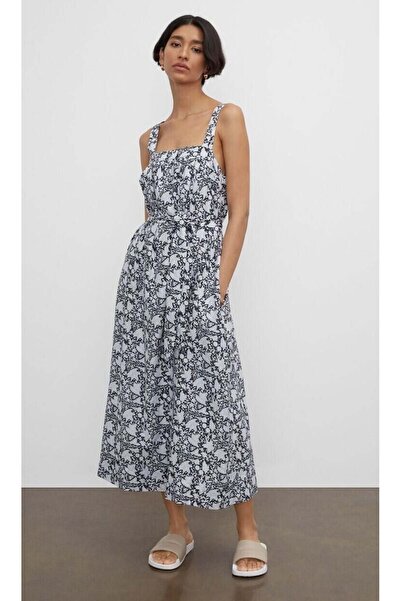 MARE BUTİK Natural Elegance's Representative Suspender Floral Print Dress