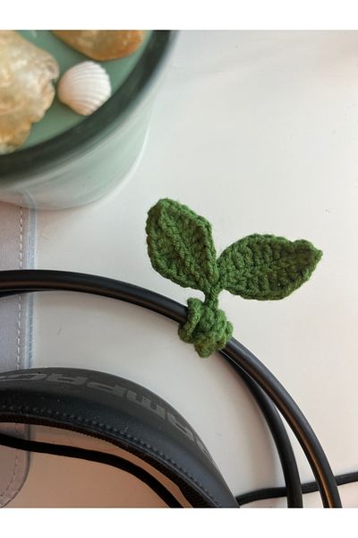 Gonulella Knitted Leaf Headphone Ornament Headphone Accessory Viral Product Leaf Headphone Ornament