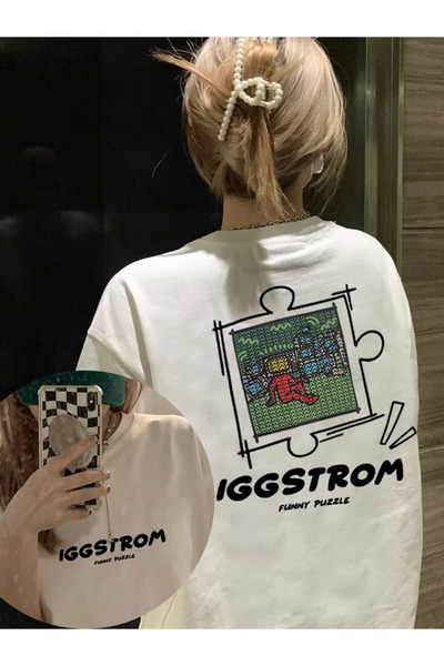 Tarzsokak أبيض أبيض ثقيل مستدير Ne Ort Sve صيف جديد ماركة أمريكية عصرية طباعة...