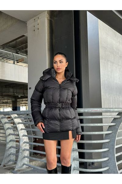 GAMZE ALPTEKİN Waterproof Fabric Imported Fabric Hooded down Jacket Waterproof down Jacket Windproof
