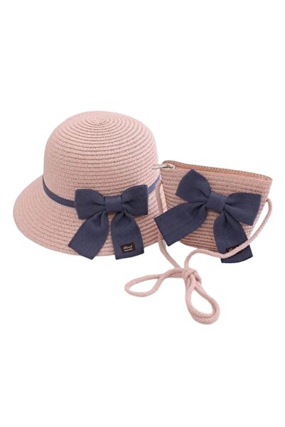 Mixbo Set pălărie și geantă tote pentru fete cu fundă bleumarin Mixbo, materi...