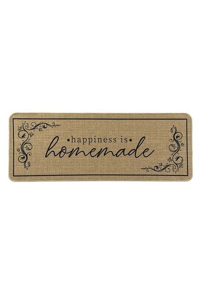 TOPI TOY Beige kitchen rug with message 120 x 45 cm