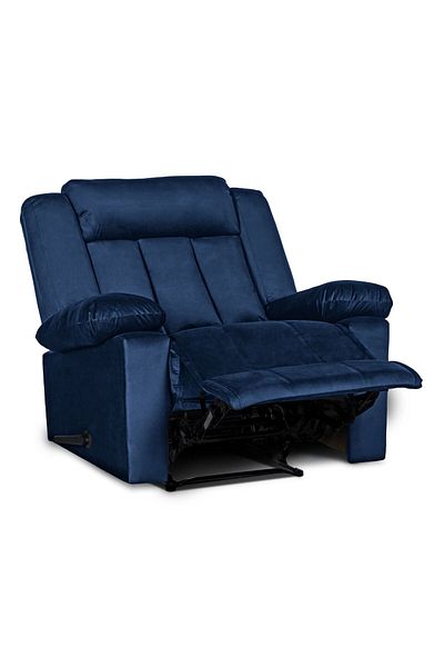Lazy Vibes Trio Recliner Chair in Plush Velvet | Rocking and Swiveling