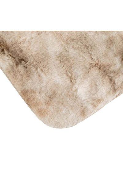 TOPI TOY Covoras hol, pufos, bej-alb, imitatie de blana, 150 x 50 cm