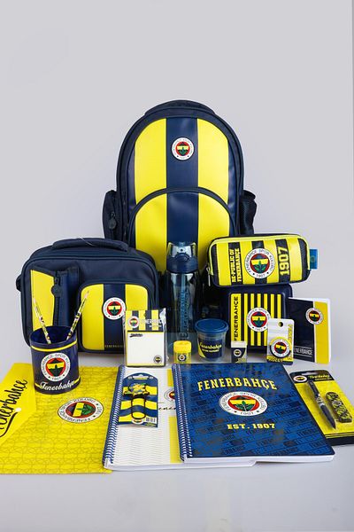 Fenerbahçe New Season Licensed Full Stationery School Set with Dekomus, School with Sticks, 3 Compartments for Lunch