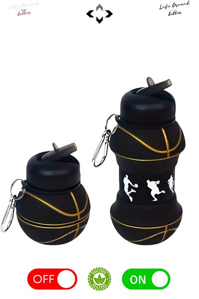 LİGROUND Pop-Up 100% Silicone Pop-Up Drinking Bottle with Straw and Flask for Children Adult Sports Water Bottle 550 ml