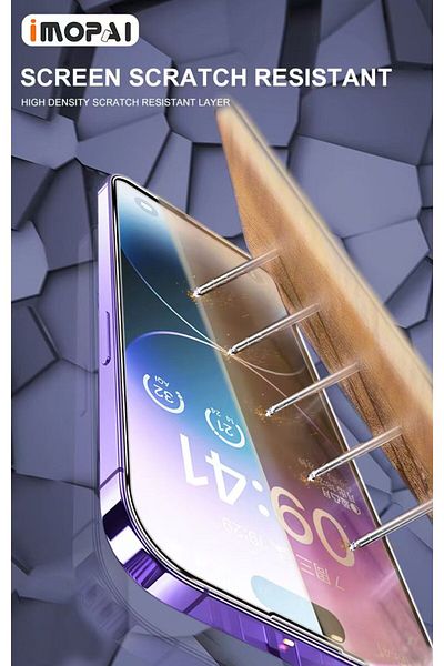 GENERAL iMOPAI 3D Silicone 9H Tempered Glass Screen Protector(guard) for iPhone 15 Pro / 15 Pro Max