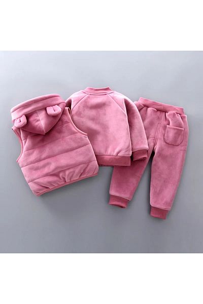 UniqueStore.ro Teddy Pink 3-piece fluffy tracksuit - 3 years