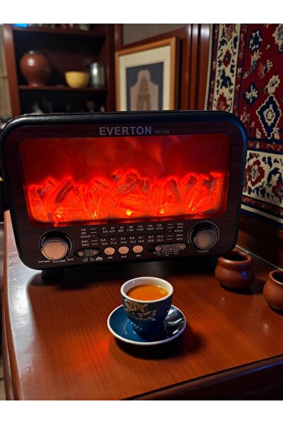 Everton RT-754 ŞÖMİNE GÖRÜNÜMLÜ SOLAR GÜNEŞ PANELLİ BLUETOOTH-USB-SD-FM-SW-AM...