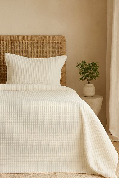 Evimcim Modern Line Velvet Single Bedspread Set 150X220 cm