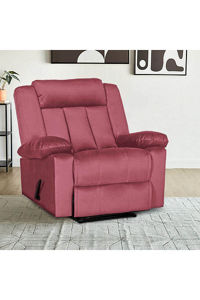 Lazy Vibes Trio Recliner Chair in Plush Velvet | Rocking and Swiveling