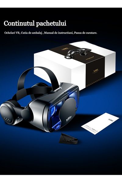 MILARIS Ochelari VR pentru Telefon Mobil, Experienta 3D pentru Jocuri si Filme, Compatibil cu IOS si Android