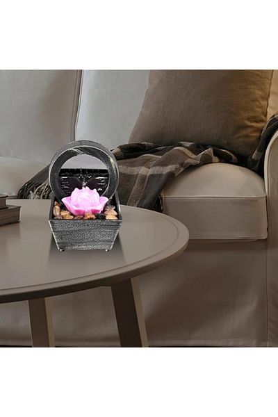 Generic ZLHETWT Tabletop Fountain with Light Battery/USB Operated Mini Indoor Water Fountain Feature Zen Me