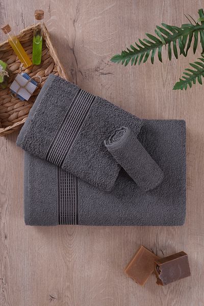 conzaliza Anthracite Towel Set of 3