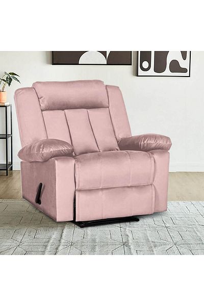 Lazy Vibes Trio Recliner Chair in Plush Velvet | Rocking and Swiveling