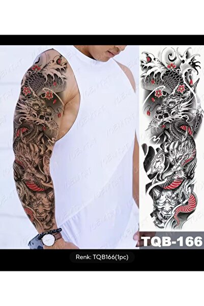 Arescollection gerçek görünümlü 3d suya dayanıklı kol bacak kaplama ejderha geçici dövme