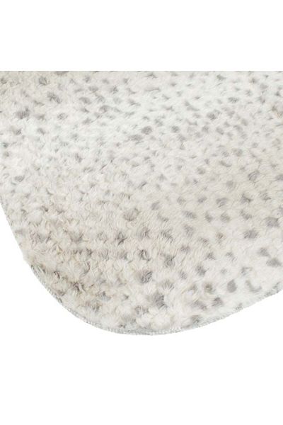 TOPI TOY Beige decorative rug with gray dots pattern, imitation fur, 130 x 90 cm