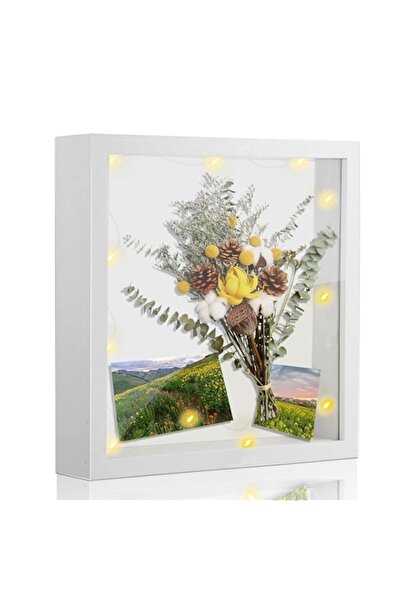 Generic صندوق عرض ظلال YIGAGNY مقاس 8 × 8، إطار صورة عميق مع لوح من الكتان، ص...