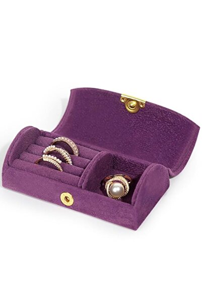 Generic حقيبة سفر صغيرة لتنظيم الأقراط والمجوهرات من تزوييق، حقيبة تخزين محمو...