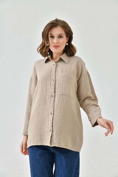 enmodaiçgiyim Women's 100% Cotton Muslin Shirt