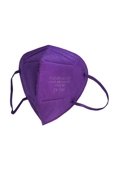 THK Purple FFP2 mask, model AD-1001, 5 layers, CE 2163 compliant, individually wrapped