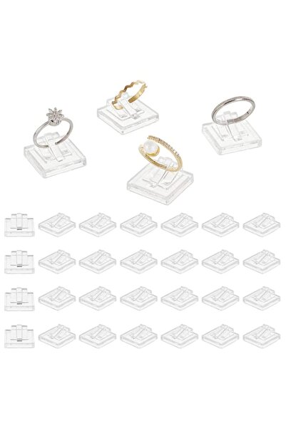 Generic تزوييق، حامل عرض خواتم أكريليك، 30 قطعة، حامل عرض خواتم شفاف، كتلة عر...