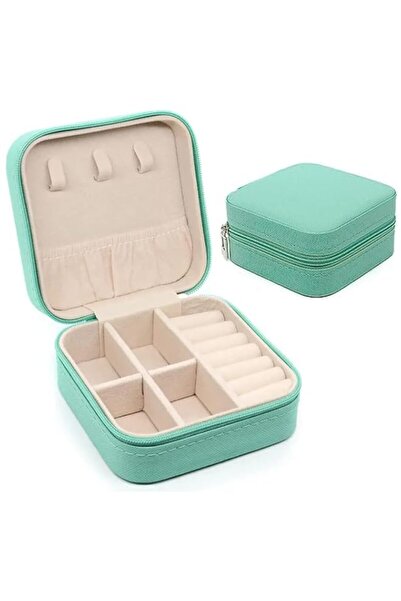 Generic صندوق مجوهرات جلدي من TEDILINE - صندوق منظم صغير الحجم ومتين من جلد ا...