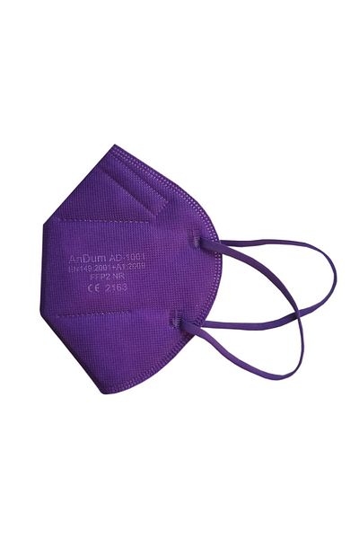 THK Purple FFP2 mask, model AD-1001, 5 layers, CE 2163 compliant, individually wrapped