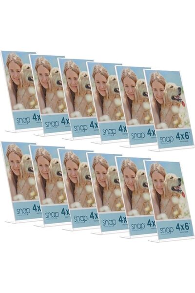 Generic إطار Snap 4x6 شفاف من الأكريليك قائم بذاته، مجموعة من 12 قطعة