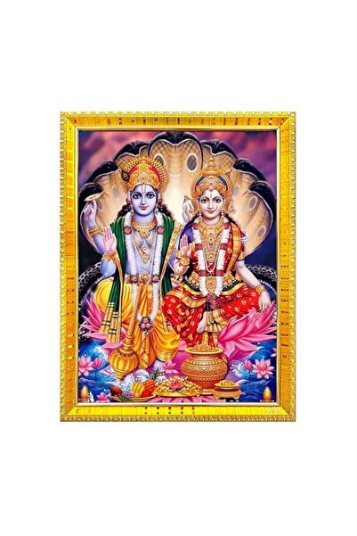 Generic إطار صورة متعرج للورد لاكشمي نارايان/الورد فيشنو مع لاكشمي ماتا للحائ...