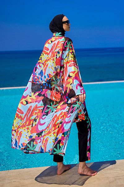 Riva Mera Kimono Pareo de plajă cu modele colorate – RP2510