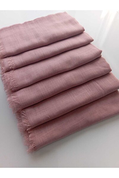 Last For Sell Σετ με 6 βαμβακερά κασκόλ γραφής Flamlı, μονόχρωμα κασκόλ Flamlı, γραφή Flamlı, γυναικείο τυρόπανο