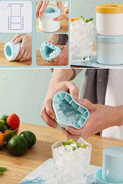 Munico Silindir Silikon Buz Küpü Kalıp Hızla Dondurun Silikon buz Yaratıcı Bu...