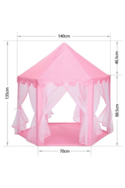 Retoys Prenses Altıgen Dev Masal Evi Çocuk Oyun Çadırı Uyku Evi 135x140Cm
