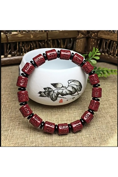 ORGANICYOU سوار من الخرز ذو طابع كينابار للجنسين من ZHENPING - تصميم مانترا م...