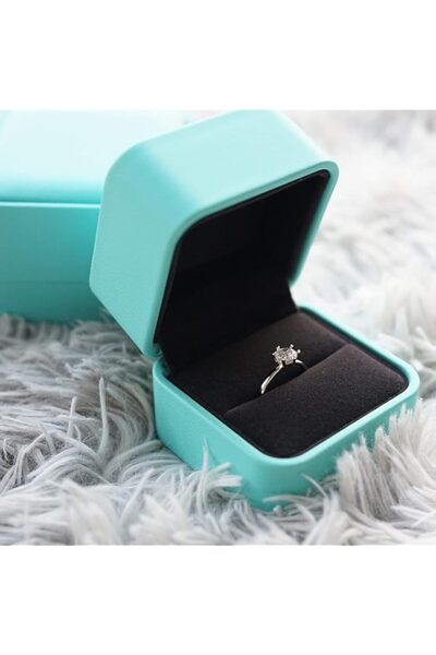 Generic صندوق خاتم من الجلد الصناعي من Zhenpony، صناديق خواتم مجوهرات مخملية ...