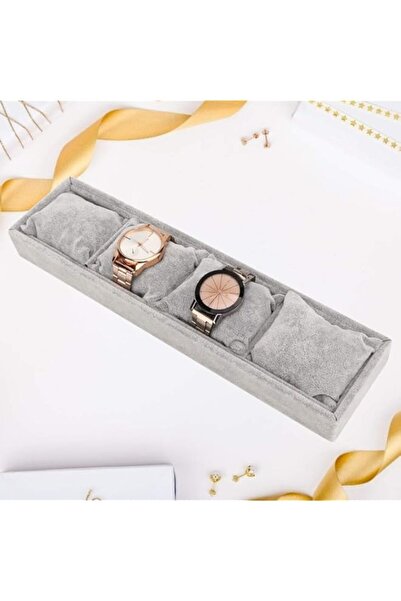 Generic صينية عرض ساعات أزوني، صينية عرض أساور من الفلانيل، منظم ساعات بأربع ...