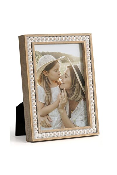 Generic إطار صورة بوهو من SUMGAR، مقاس 10 × 15 سم، إطار صورة خشبي ريفي، لون خ...