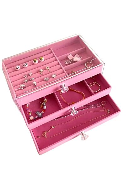 Generic Jewelry Box Organizer with 3 Drawers, Organizer for Earring Bangle Bracelet Necklace and Rings Stor